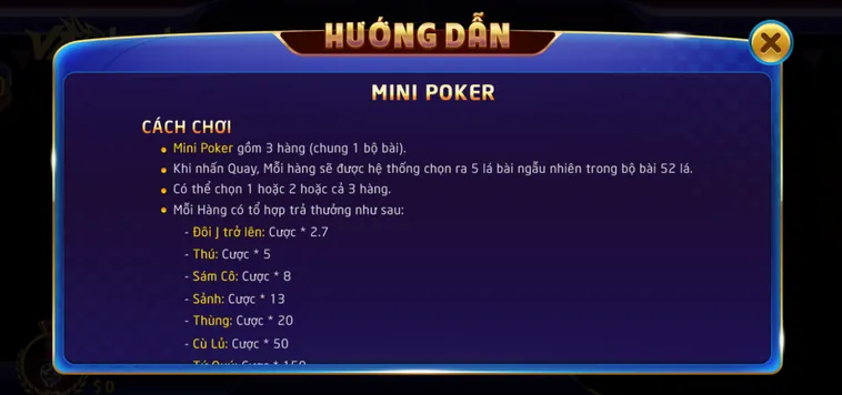 Trải Nghiệm Đỉnh Cao Cùng Table Game Mini Poker Tại VaoBet Siêu Hấp Dẫn