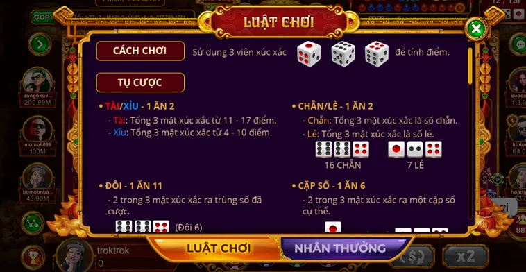 Trải Nghiệm Tuyệt Vời Cùng Table Game Sicbo Tài Phú Tại VaoBet Siêu Đẳng Cấp