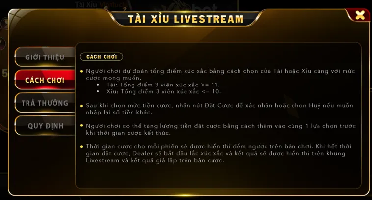 Trải Nghiệm Đỉnh Cao Game Tài Xỉu Live Tại VaoBet Sảnh Cược Đẳng Cấp Quốc Tế