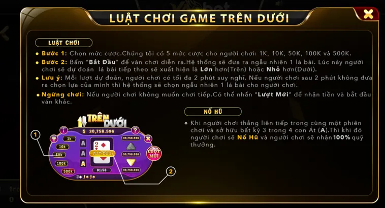 Game Nhanh Trên Dưới Tại VaoBet Đẳng Cấp Sòng Bài Thượng Lưu Hàng Đầu Việt Nam